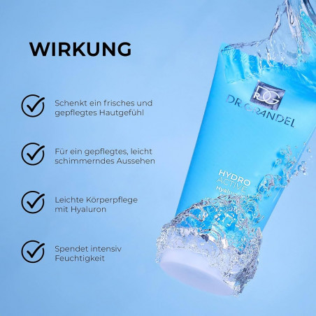 Лосьйон для тіла Dr. Grandel Hydro Active Hyaluron Body з гіалуроном, скваланом та морською водою 150 мл — приємна текстура,