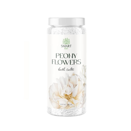 Парфумована сіль для ванни Smart Beauty Peony Flowers Bath Salts 600g — з ароматом півонії, для розслаблення та зняття втоми,