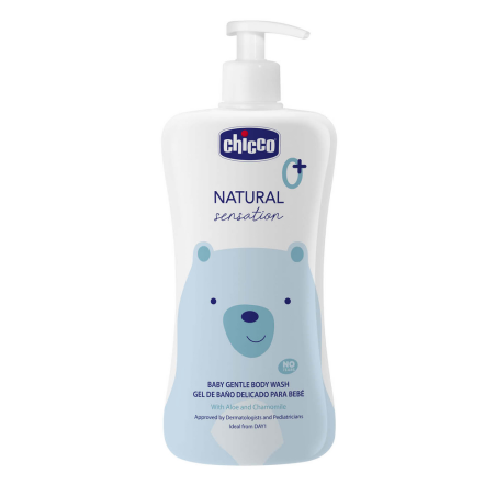 Chicco Natural Sensation Baby Gentle Body Wash 500 мл — ніжне очищення шкіри дитини, алое та ромашка, з народження — вигляд