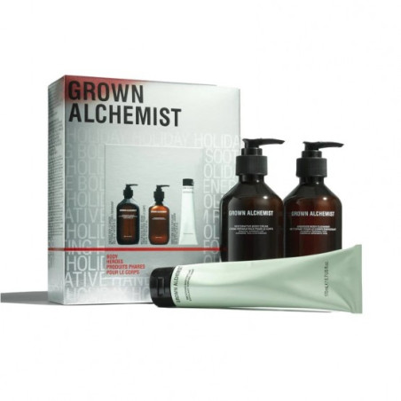Набір для тіла Grown Alchemist Body Heroes — крем, гель, антицилюлітний ексфоліант, 3 шт, для ідеального догляду, упаковка