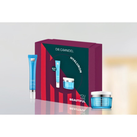 Набір для догляду за обличчям Dr. Grandel Gift Box Hyaluron (Hydro Active Eye Contour Cream Mask 20ml, Hyaluron Refill Cream