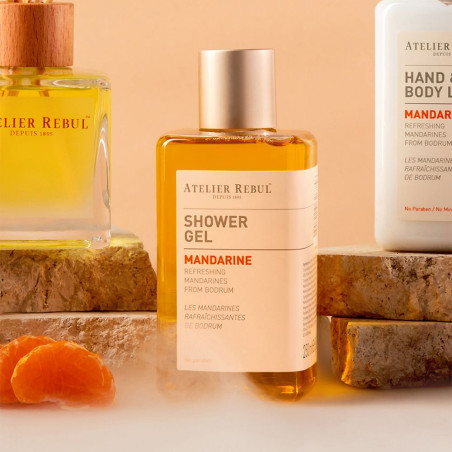 Гель для душу Atelier Rebul Mandarine Shower Gel 250ml — м'яка формула дбайливо доглядає за шкірою, залишає шовковистість та