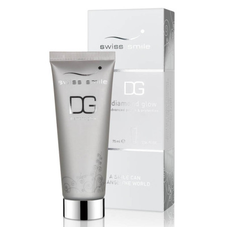 Swiss Smile Diamond Glow 75ml — діамантова зубна паста з мікроалмазами, екстрактами куркуми та алое, відбілює, захищає емаль —