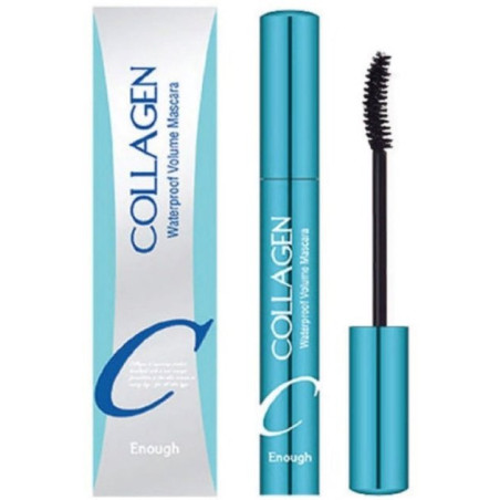 Водостійка туш для вій Enough Collagen Waterproof Volume Mascara 9ml — створює об'єм, подовжує вії, стійке покриття, чорна, для