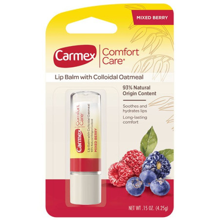 Бальзам-помада Carmex Comfort Care Colloidal Oatmeal Lip Balm Mixed Berry 4,25g — догляд за делікатною шкірою губ, колоїдний
