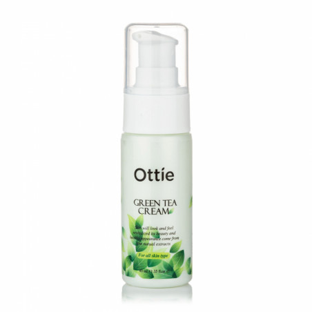 Відновлювальний крем Ottie Green Tea Cream 40ml — інтенсивне зволоження, заспокоєння, живлення, для чутливої шкіри, з