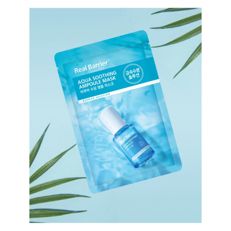 Заспокійлива тканинна маска Real Barrier Aqua Soothing Ampoule Mask 28ml — збільшення еластичності, зволоження та заспокоєння