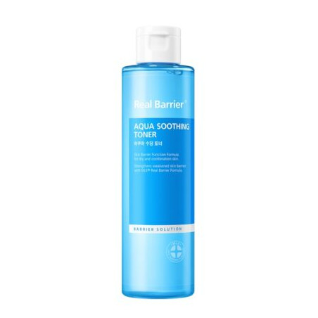 Тонер екстразволожувальний Real Barrier Aqua Soothing Toner для чутливої шкіри з пантенолом та гіалуроном 190 мл — відновлення
