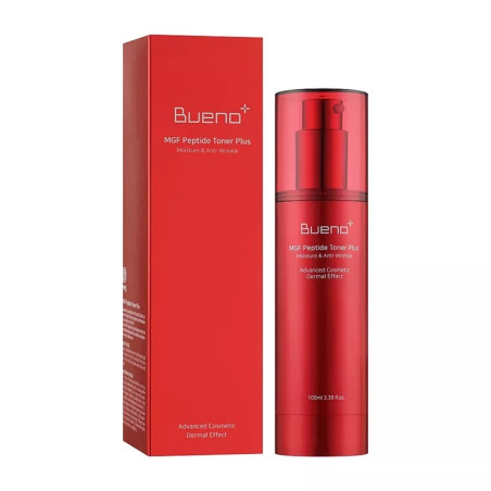 Омолоджуючий тонер Bueno MGF Peptide Toner Plus 100ml — антивіковий догляд, вирівнює тон шкіри, розгладжує зморшки, підвищує