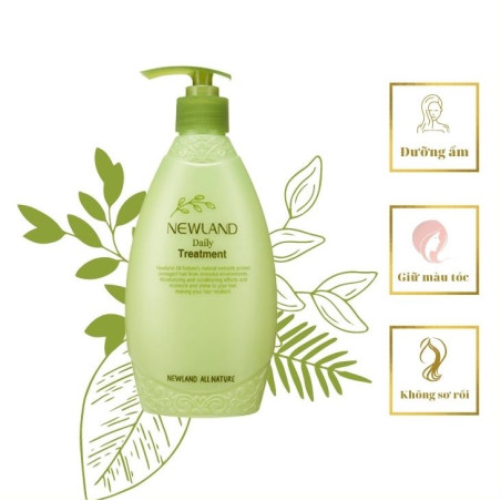 Кондиціонер Newland Daily Treatment 340ml — з 12 рослинними екстрактами, підвищення еластичності та захист кольору фарбованого