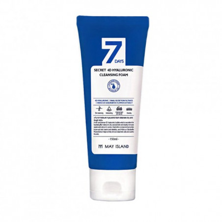 Пінка для вмивання May Island 7 Days Secret 4D Hyaluronic Cleansing Foam 150 ml — зволоження, очищення, без стягнутості, муцин