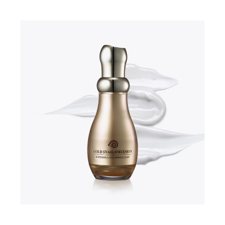 Емульсія JG Cosmetics Gold Snail Emulsion 130ml — омолоджуюча, освітлююча, муцин равлика, 24К золото, відбілюючий ефект,