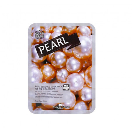 Тканинна маска May Island Real Essence Pearl Mask Pack 25ml — з екстрактом перлів, зволоження, освітлення, усунення темних кіл