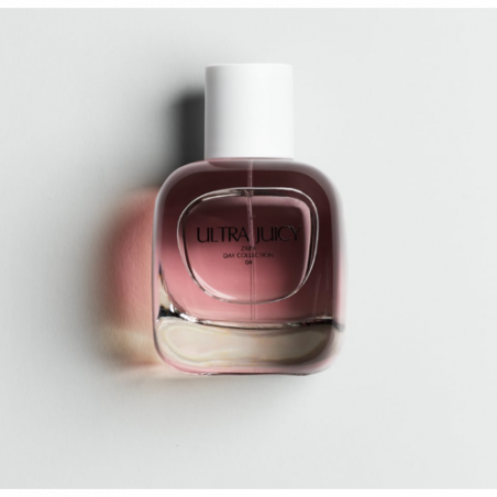 ZARA Ultra Juicy 90ml — флакон фіолетового кольору, оригінальний дизайн, іспанська якість, сучасний аромат — упаковка