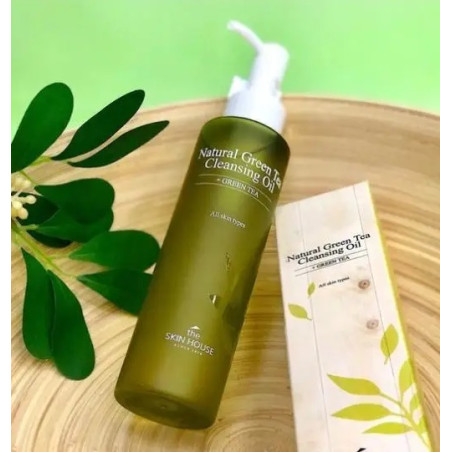 The Skin House Natural Green Tea Cleansing Oil 150 ml — розчиняє макіяж, усуває комедони, зволожує та тонізує, без жирного