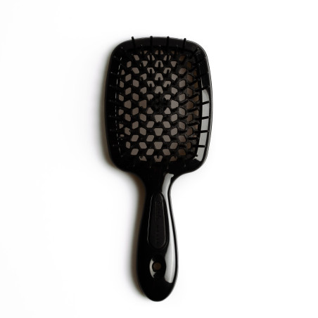 Щітка для волосся JANEKE SUPERBRUSH чорна Карбон — делікатний масаж голови, легке розплутування, не електризує, для всіх типів