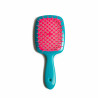 Щітка для волосся JANEKE SUPERBRUSH бірюзовий з рожевим — м'які закруглені зубці, делікатний масаж, не електризує — вигляд