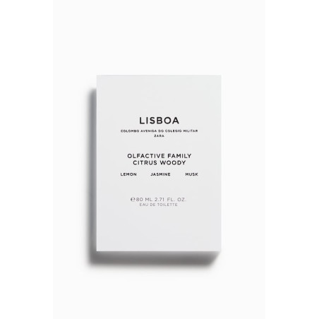 ZARA Lisboa 80ml — свіжий та деревний аромат для щоденного використання, з довготривалою стійкістю та шлейфом — упаковка