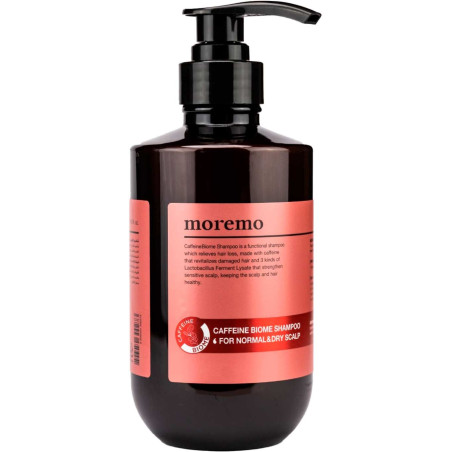 Шампунь Moremo Caffeine Biome Shampoo 500ml — проти випадіння волосся, для сухої шкіри голови, лактобактерії, кофеїн — вигляд