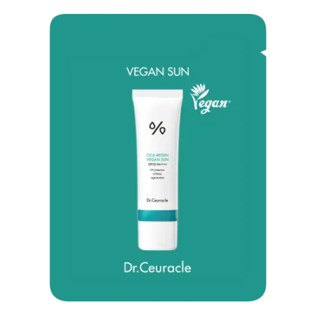 Dr.Ceuracle Cica Regen Vegan Sun SPF50+ 2ml — веганський сонцезахисний крем з комплексом центелли, натуральні РЕ — упаковка