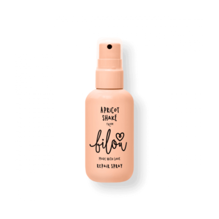 Спрей відновлювальний для волосся BILOU Apricot Shake Repair Spray 50 мл — з олією ши, пантенолом, ароматом карамелії, для всіх