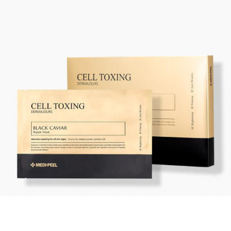 Medi-Peel Cell Toxing Black Caviar Dermajours Repair Mask 30ml — відновлювальна тканинна маска, екстракт чорної ікри,