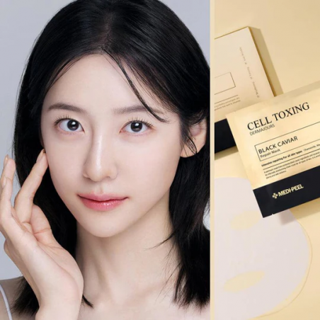Medi-Peel Cell Toxing Black Caviar Dermajours Repair Mask 30ml — догляд за еластичністю, екстракт едельвейса, біоцелюлоза —