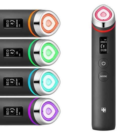Пристрій для догляду за шкірою Medicube AGE-R Booster Pro чорний, 6 в 1, електропорація, мікроструми, світлотерапія, рожевий,