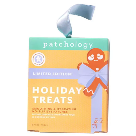 Святкова колекція патчів Patchology Holiday Treats 2025 (зволожувальні та розгладжувальні) — аромат імбирного пряника,