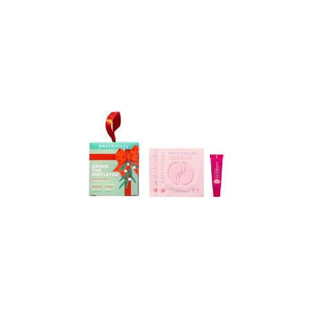 Святковий набір Patchology Under The Mistletoe 2025 — Rosé Eye Gels та Lip Service Gloss-to-Balm, біорозкладні гідрогелеві
