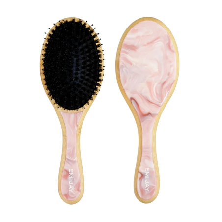 Овальна щітка для волосся EMI JAY Flat Brush in Pink Chantilly — м'які нейлонові щетинки, зменшення пухнастості, для сухого та