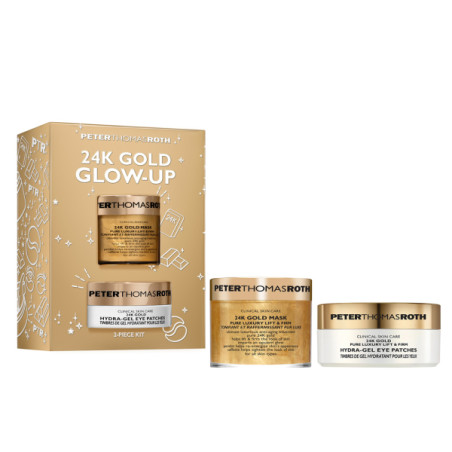 Peter Thomas Roth 24K Gold 2 Piece Kit: маска 50мл та патчі 30шт — маска з 24-каратним золотом, миттєве сяйво, для обличчя —