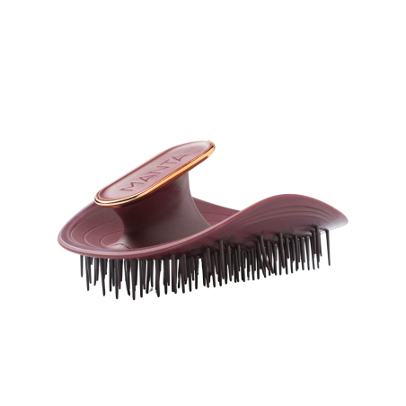 Щітка для волосся зелена бургунді MANTA Brush Burgundy/Rose Gold — запатентована технологія FLEXGUARD™, силіконова основа —