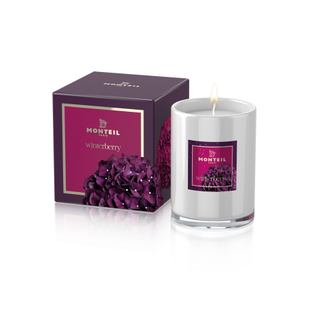Свічка Monteil Winterberry Christmas Candle 220g — ягідний, ванільний, коричний аромат, створює святкову атмосферу, затишок,