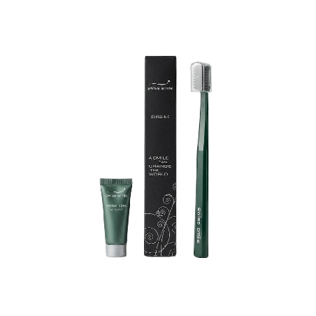 Swiss Smile Dental Kit — вітамінно-трав'яна паста 5мл та зелена щітка — оздоровлення ясен, делікатне очищення — вигляд товару