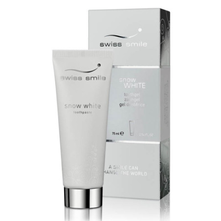 Зубна паста Swiss Smile Snow White 75ml — відбілювання, видалення нальоту, зміцнення емалі, екстракт куркуми, алое — вигляд