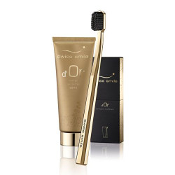 Зубна паста Swiss Smile d'Or Gold 24K з гіалуроновою кислотою — антиоксидантний захист, полірування емалі, 75мл — упаковка