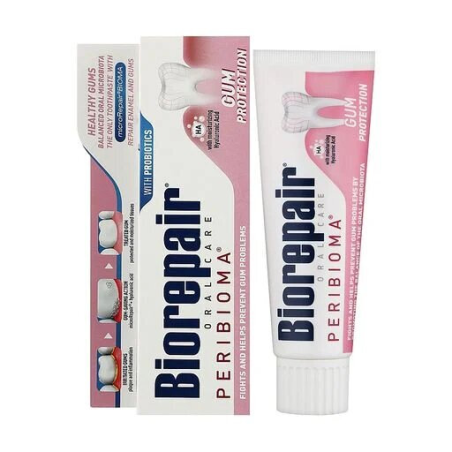 Зубна паста Biorepair Peribioma Gum Protection 75ml — захист ясен, гамамеліс, календула, спіруліна, гіалуронова кислота —
