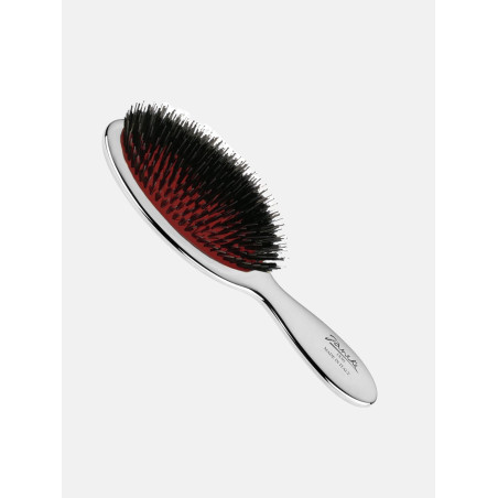 Щітка для волосся JANEKE CHROMIUM HAIR BRUSH CRSP23M XL срібло з чорним, делікатний догляд, розподіл себуму — вигляд товару