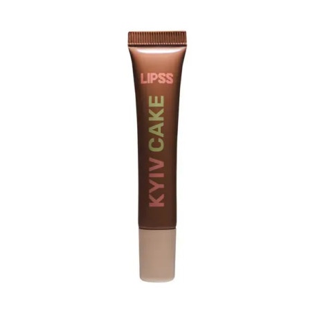Блиск для губ LIPSS Kyiv Cake Ceramides Peptides Lipper 8 мл — прозорий з ароматом карамелі, збільшує об'єм губ — вигляд товару