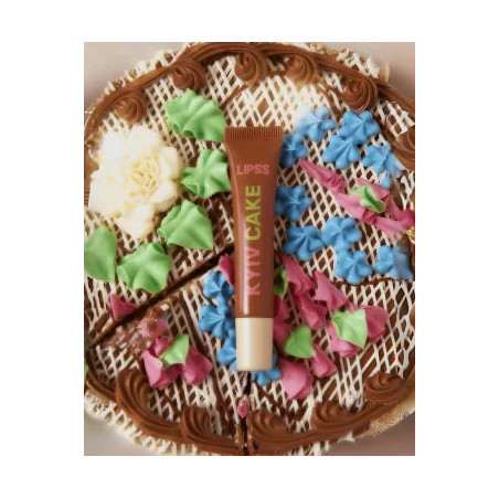 Блиск для губ LIPSS Kyiv Cake Ceramides Peptides Lipper 8 мл — ідеальний дзеркальний фініш, олія жожоба для захисту — текстура
