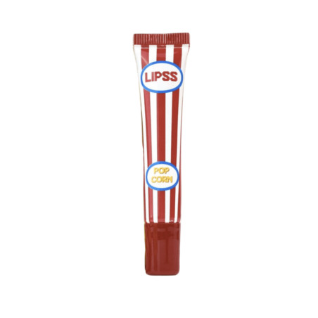 Блиск для губ LIPSS Popcorn Ceramides Peptides Lipper 8ml — рожевий з блискітками, солодкий попкорн, збільшення об'єму,