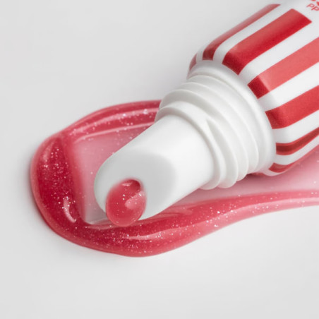 Блиск для губ LIPSS Popcorn Ceramides Peptides Lipper 8ml — рожевий з блискітками, солодкий попкорн, збільшення об'єму,
