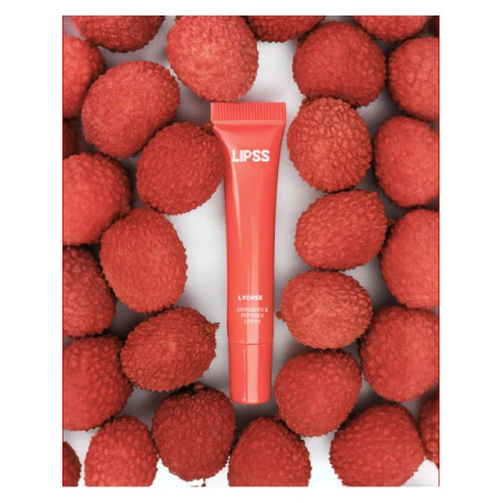 Блиск для губ LIPSS Lychee Spritz Ceramides Peptides Lipper 8ml — кораловий з золотистими блискітками, аромат лічі, збільшення