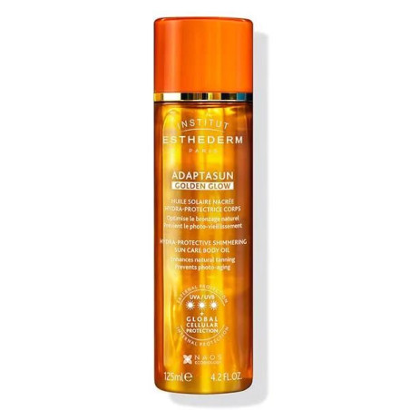 Institut Esthederm Adaptasun Golden Glow Sun Care Body Oil 125 мл — захисна олія, вітамін Е, олія рисових висівок, шимер —