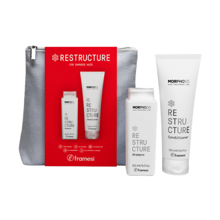 Набір для пошкодженого волосся Framesi Kit Morphosis Sparkling Beauty Bag Restructure — шампунь 250мл, кондиціонер 250мл,