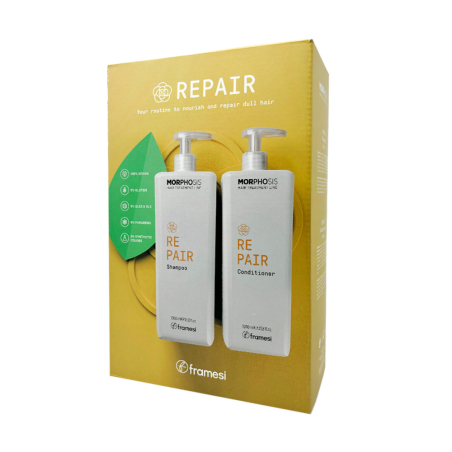 Набір для тьмяного волосся Framesi Kit Morphosis Family Pack Repair з керамідами та мікрокератином: шампунь + кондиціонер 2 шт