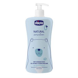 Chicco Natural Sensation Baby Hair Body Wash 500 мл — гель-шампунь Без Сліз з алое та ромашкою для немовлят від 0м+ — упаковка