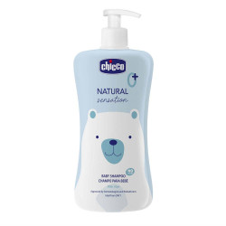 Chicco Natural Sensation Baby Shampoo 500 мл — шампунь Без Сліз з алое, мигдалем та бетаїном, гіпоалергенний — упаковка