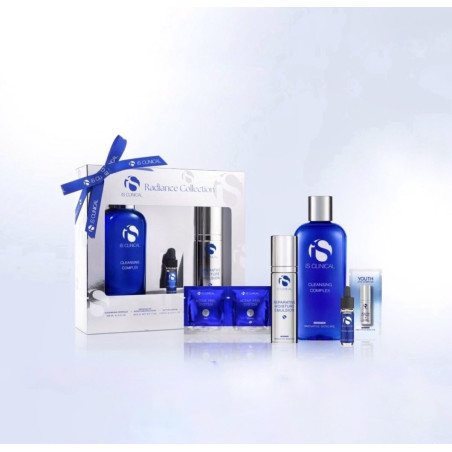 Набір для рівного тону шкіри IS CLINICAL Radiance Collection Holiday Kit — гель для вмивання, сироватка, емульсія, пілінг, крем